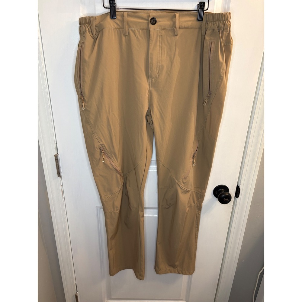 Postropaky Mens Hiking Pants Tan Lightweight Quick Dry Outdoor‎ Cargo 38x30